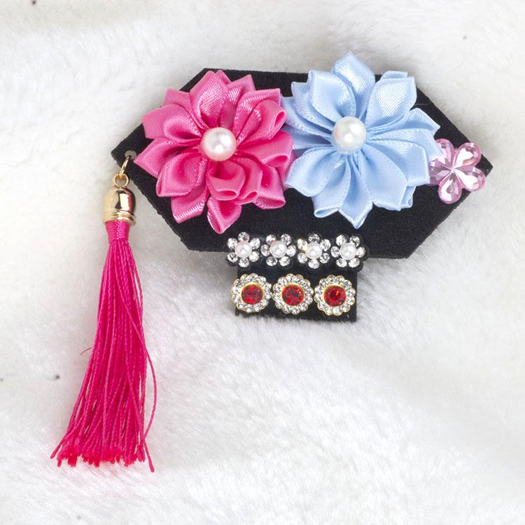 Handmade Plaid Frog Hair Clip for Pets - Suitable for Dogs like Yorkshire, Maltese, Shih Tzu