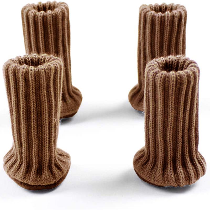 4pcs Table Leg Socks Chair Knitted Furniture Sock Floor Protectors  Furniture Legs Table Chair Leg Protector Cover For Furniture
