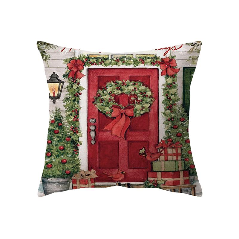 Чехлы для подушек с веселой рождественской атмосферой и принтом для дома, гостиной, украшения дивана, квадратная подушка, наволочка