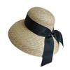 European And American Retro Hepburn Summer Women'S Straw Big Eaves Bell-Shaped Basin Hat Top Hat Sunshade Vacation Beach Sun Hat Straw Hat