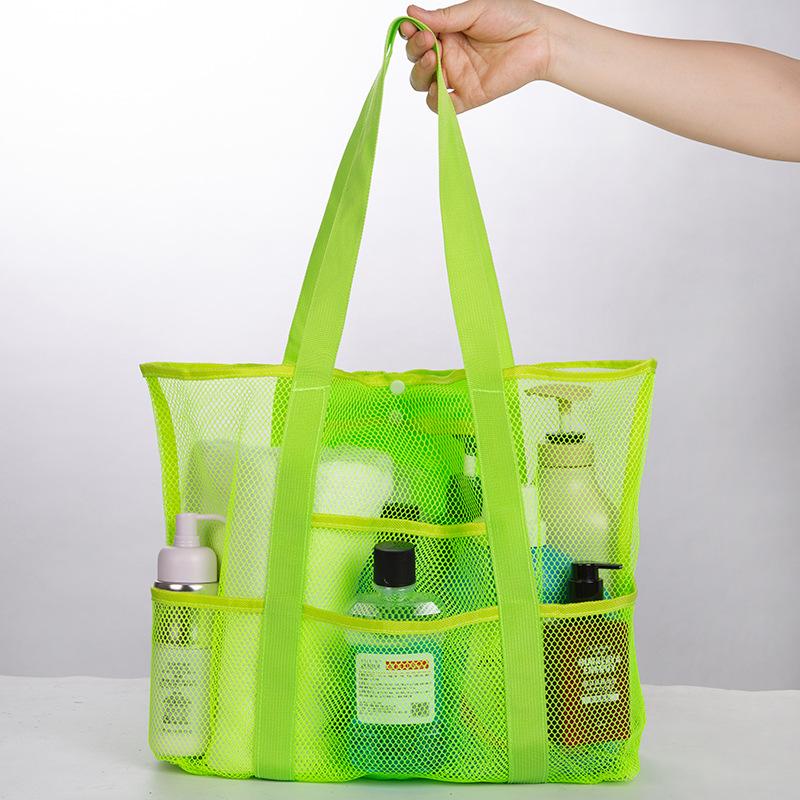 Летняя большая пляжная сумка для полотенец, сетчатая прочная пляжная сумка для игрушек, водонепроницаемый карман для нижнего белья, пляжная сумка-тоут CLE