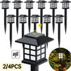 2/4Pack Outdoor Solar Lawn Lights Retro Small House Lamp Courtyard Garden Decoration Small Night LED Inserted Small Palace Lights