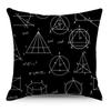 Mathematics, Physics and Chemistry Equations Pillow Cover Personalized Geometric Formula Graffiti Students' Bedside Linen Sleeping Pillow Cover