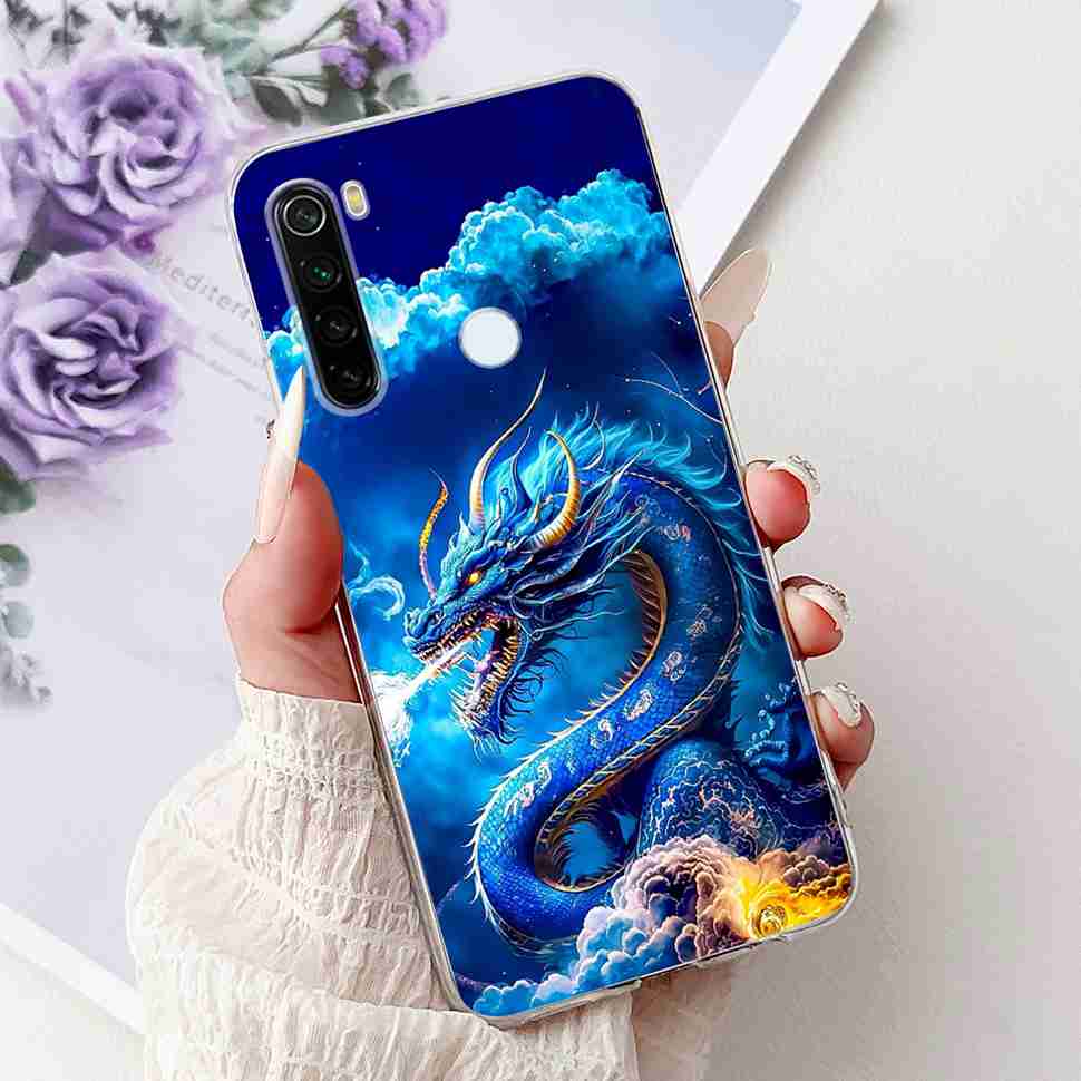 Чехол для Xiaomi Redmi Note 8 Винтажный Дракон Роскошный Цветок Мягкий Силикон ТПУ Чехол Для Redmi Note8 Note 8T Чехлы для Телефона Ударопрочный