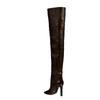 Natural Cow Leather Autumn Winter Shoes Stiletto Thin High Heels Big Size 46 Prints Leather Women Keep Warm Over-the-knee Boots