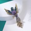 Exquisite Luxury Full Crystal Animal Hummingbird Brooches For Women Clothing Coat Accessries Gifts