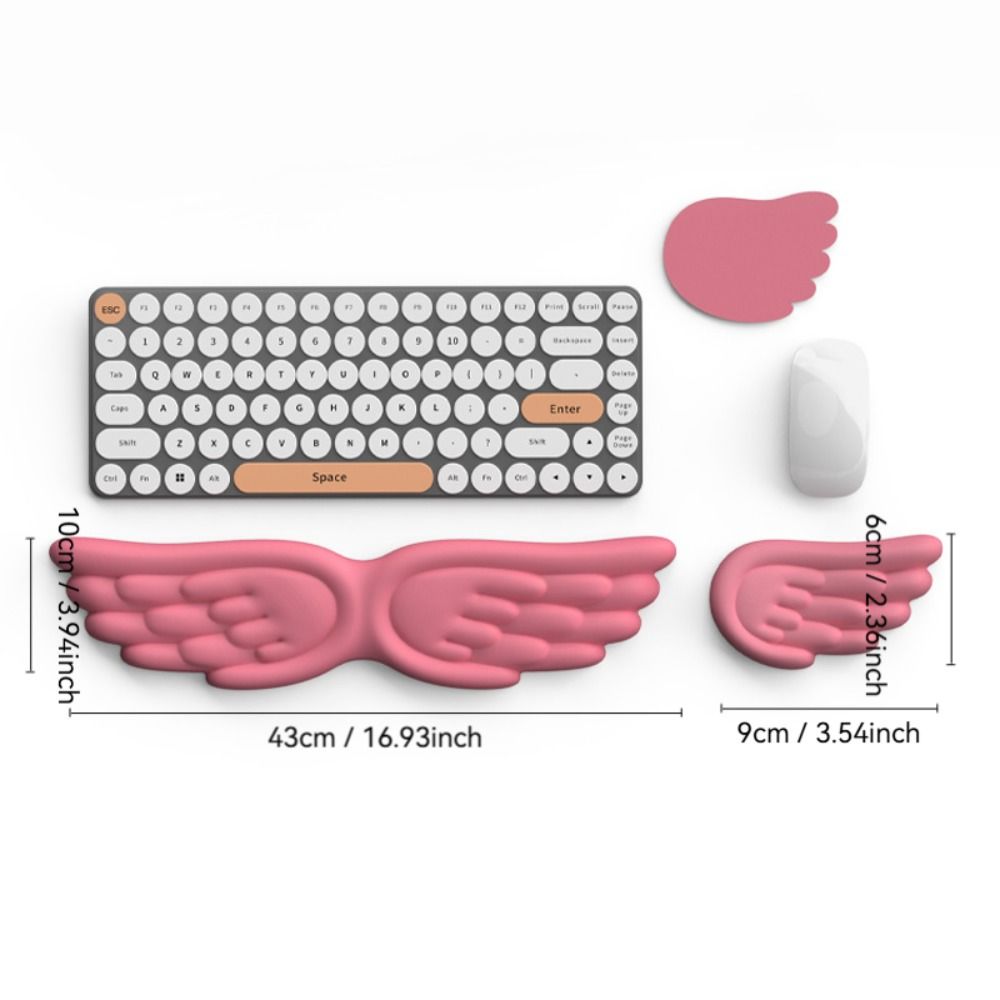 Angel Wing Mouse Pad Memory Foam Keyboard Palm Rest New Wrist Support  for Office and Gaming
