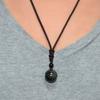 A+++ Stone for Lovers Transfer Black Crystal Beads Natural Pendant Obsidian Eye Rainbow Ball