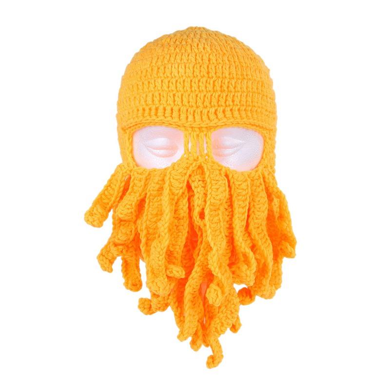 Смешная зимняя теплая шапка с усами осьминога для косплея