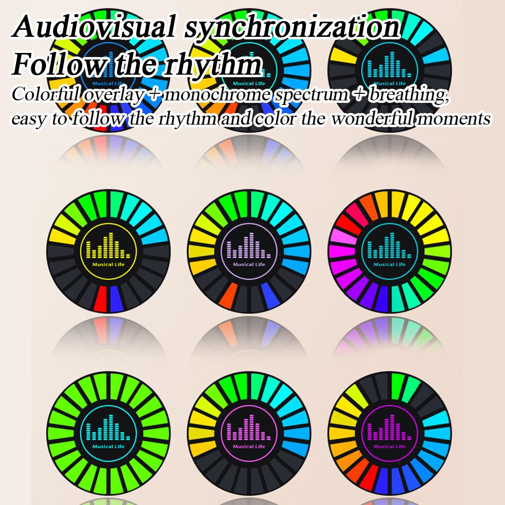 Автомобильная RGB-лампа с музыкальным ритмом 2-в-1 с ароматерапией, светоактивируемая по звуку, перезаряжаемая, с зажимом на вентиляционное отверстие, автомобильный ароматизатор, атмосферный свет