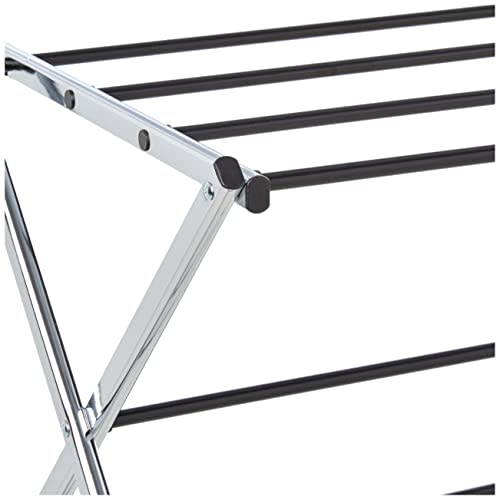 Basic Folding Clothes Drying Rack, Chrome Alloy Steel, 36.8 x 74.9 x 106.1cm (L x W x H)