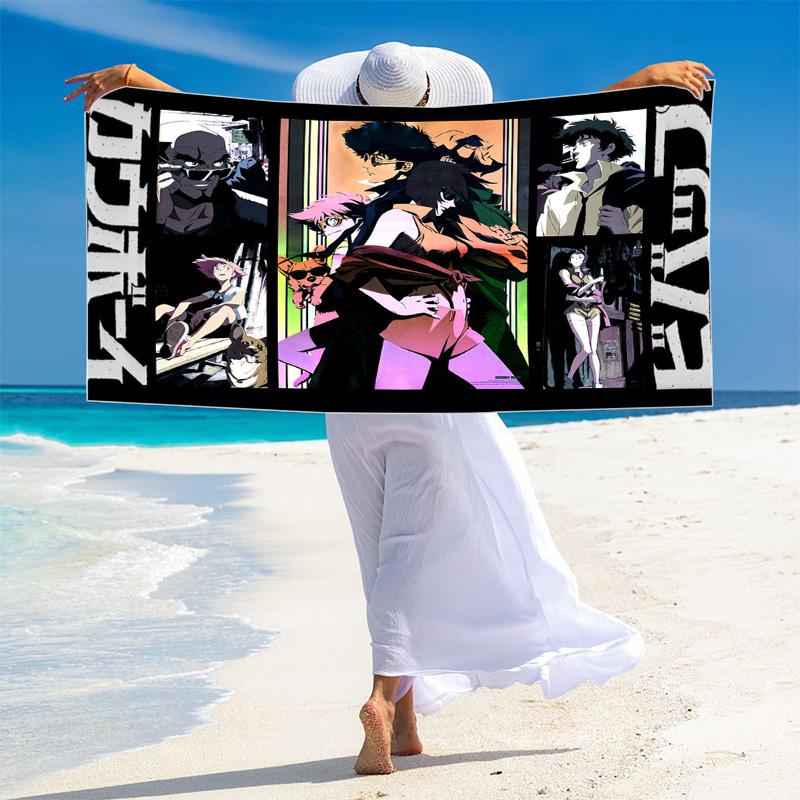 CowboyBebop Print Beach Towel, Large Soft Quick Dry Towel for Beach Camping Swimming