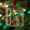 Christmas Decorative Cash Holder Acrylic Money Ornament, Xmas Holiday with Slot, Tree Hanging Gift Decoration Present Ornament