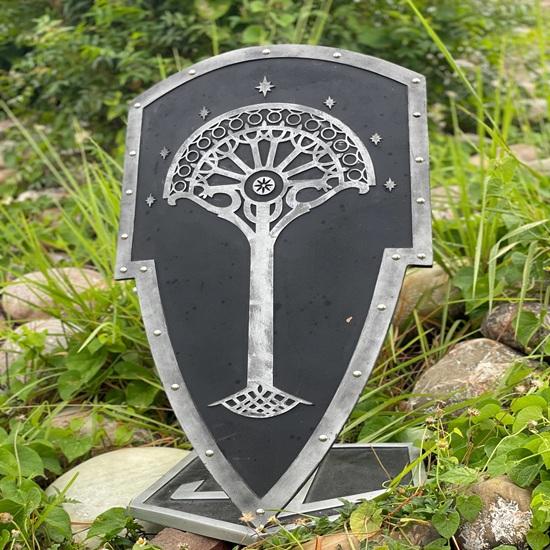 68.58 Cm Templar Shield Lord of the Rings Gondor Tree Shield Wooden Heater Shield for Cosplay, LARP Wall Decor Best Gift For Home Decor