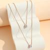 Elegant Waterdrop Rhinestone Pendant Necklaces for Women Ladies Luxury Double-Layer Stacking Fine Chain Necklaces Jewelry Gifts
