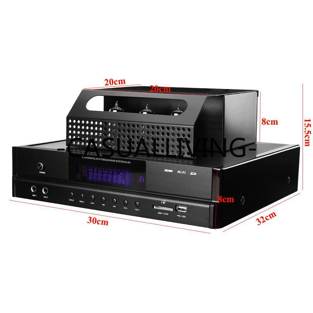 200 Вт HIFI bluetooth 4.0 2.1 Ламповый усилитель мощности USB SD Усилитель Микрофон Сабвуфер Усилитель Домашнее аудио Ламповый интегральный усилитель