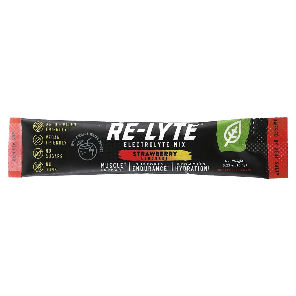 Redmond Trading Company Re-Lyte, Electrolyte Mix, Strawberry Lemonade, 15 Stick Packs, 0.23 Oz (6.5 G) Each