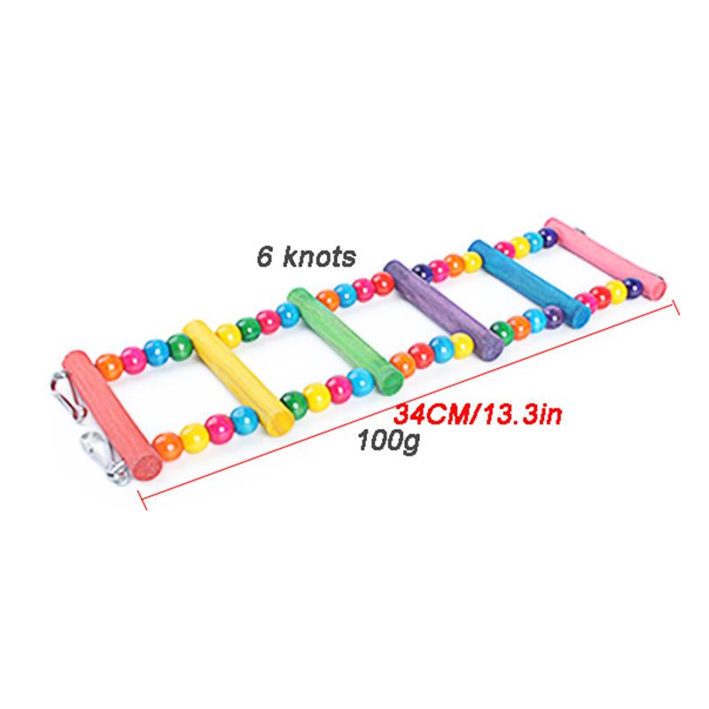 Лестница для попугая, игрушка для питомца, подвесной мостик для обучения птиц, цветной мяч для упражнений, деревянная игрушка для моляров, принадлежности для волнистых попугайчиков, корелла