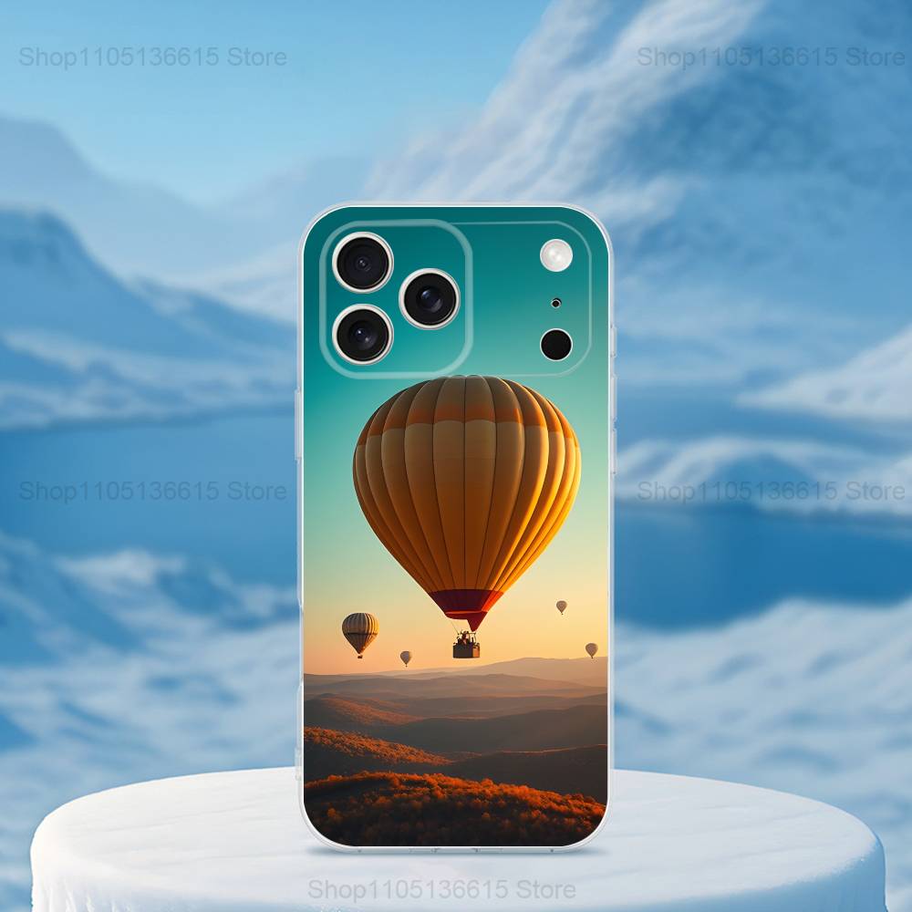 Cute Hot Air Balloon For iPhone Max,14,16,X,13,XR,SE,12,15,Pro,17,Plus,11,XS,Mini Transparent Soft Cover Case