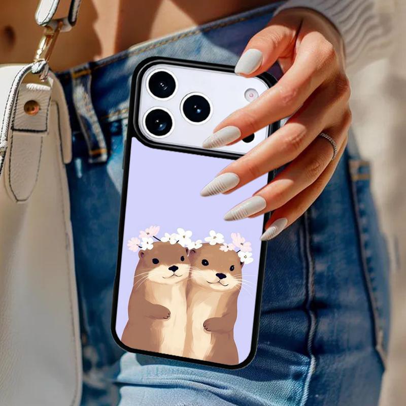 Cute cartoon otter Phone Case For iPhone 17 Air 14 15 13 12 Max Cover For Apple 14 15 16 16e 11 Pro Max Plus