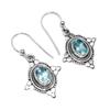Natural Labradorite Gemstone Earrings Solid 925 Sterling Silver Handmade Earrings Jewelry Gift For Women And Girls E-587