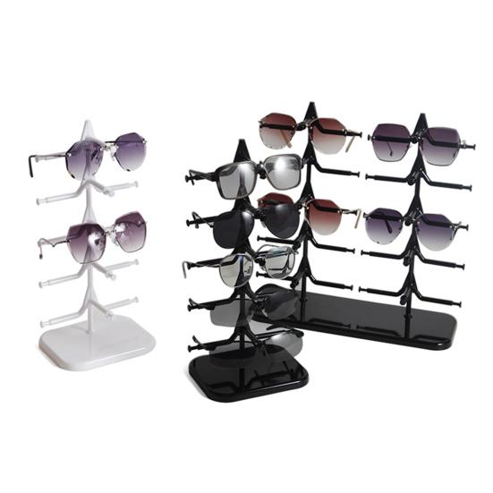 Органайзер для солнцезащитных очков, прочная стойка для очков на 5/10 пар, экономящая место, прочная одно-/двухрядная настольная подставка для хранения очков