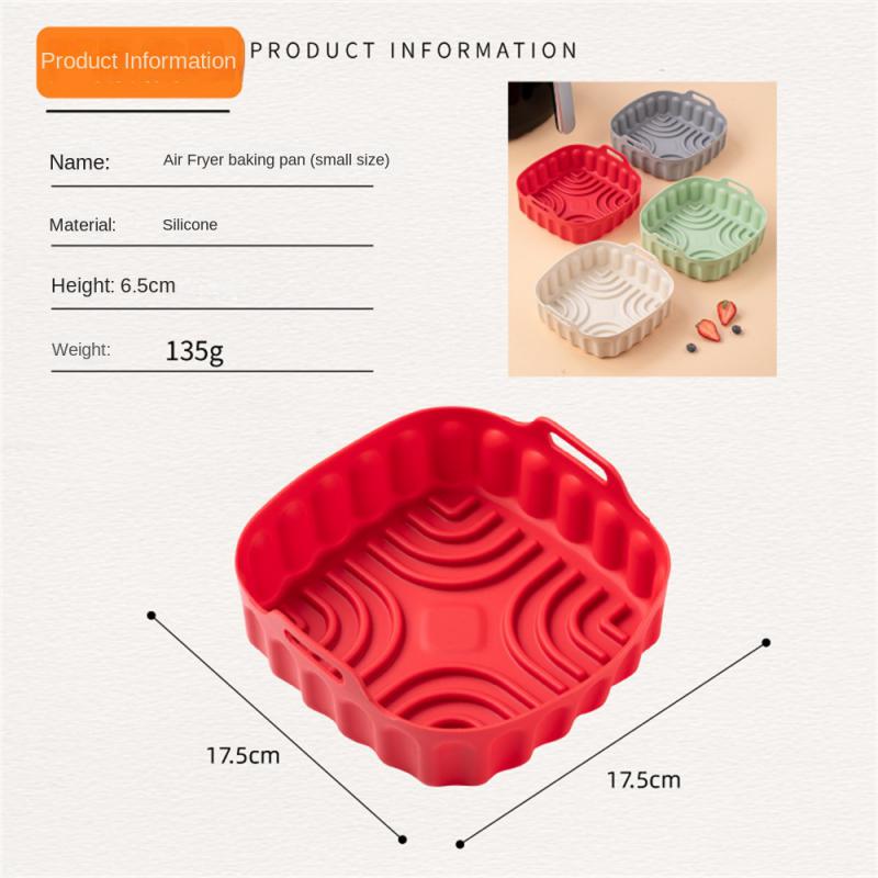 Силиконовая корзина для фритюрницы, утолщенная силиконовая форма для фритюрницы, противень для духовки, коврик для жареной курицы, пиццы, аксессуары для фритюрницы
