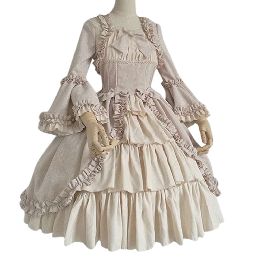 Модные женские средневековые платья, винтажное готическое платье с квадратным воротником, кружевное платье с бантом, вечернее платье, длинное платье