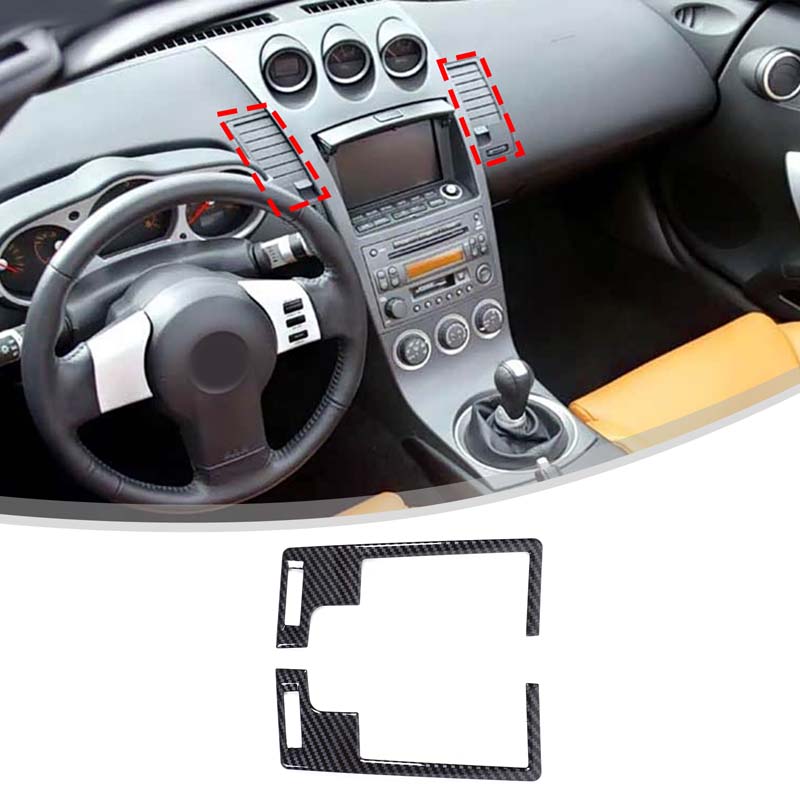 АБС-пластик Углеродное волокно Для Nissan 350Z 2003-2006 Автомобильная центральная консоль Приборная панель Декоративная рамка вентиляционного отверстия Наклейка Автоаксессуары