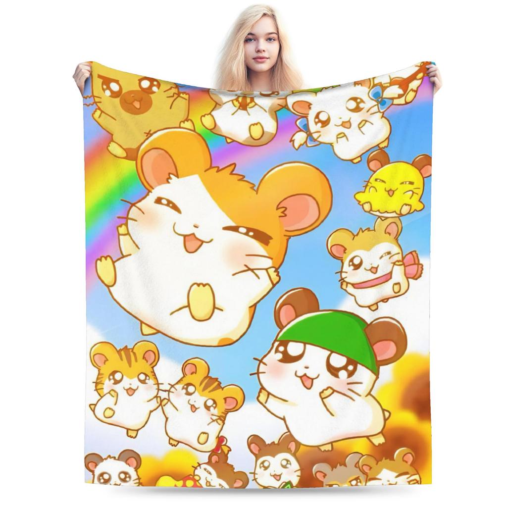 Cute Hamtaro Plush Blankets Child Flannel Throw Blanket For Living Room Warm Soft ized Quality Bedspread Gift