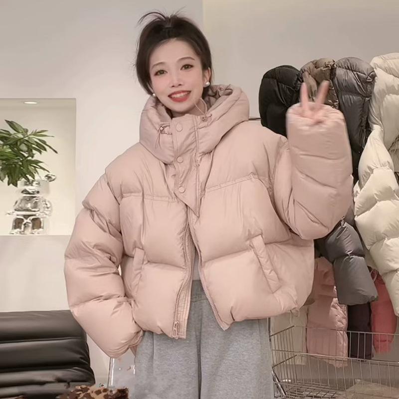 Hooded Short Down Jacket Women's 2025 Winter Fashion Loose Small Thickened White Duck Down Bread Jacket Tide