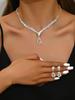 New Jewelry Metal Diamond Necklace Earrings Two-piece Wedding Bride Jewelry Set Combination