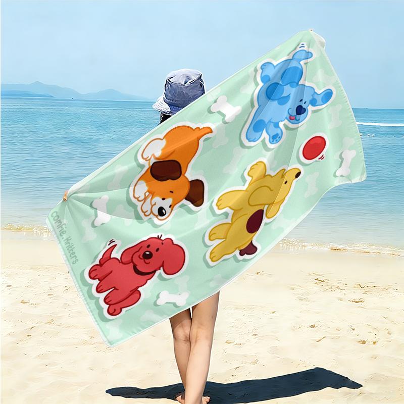 1Pc Blue'S Clues Friends Greeting Beach Towel Microfiber Beach Towel Thin Absorbent For Beach Swimming Yoga Bath Sports 0917259