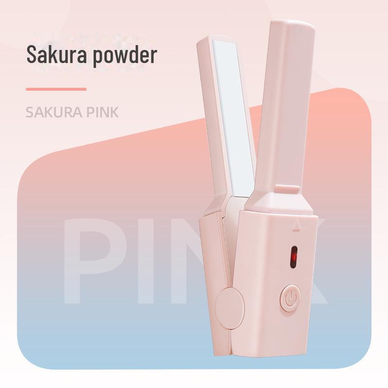 USB мини-выпрямитель для волос и щипцы для завивки двойного назначения - безопасный, портативный для общежитий, идеально подходит для челки