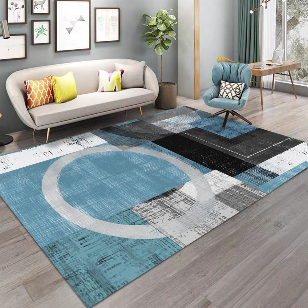 Modern Geometric Print Carpet Rug Large Area Rug for Living Room Bedroom Decor Rug Non-Slip Washable Floor Mat