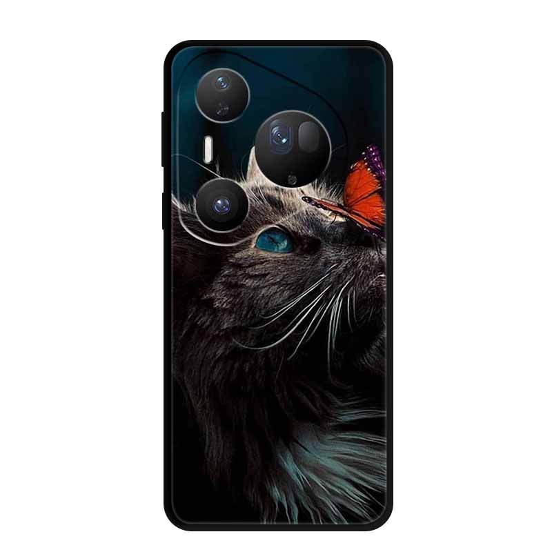 Для Huawei Pura 80 Ultra 5G Чехол Волк Тигр Лев Кот Черный Силикон Мягкий Чехол для Телефона Для Huawei Pura80 Ultra Задняя Крышка Чехол Para