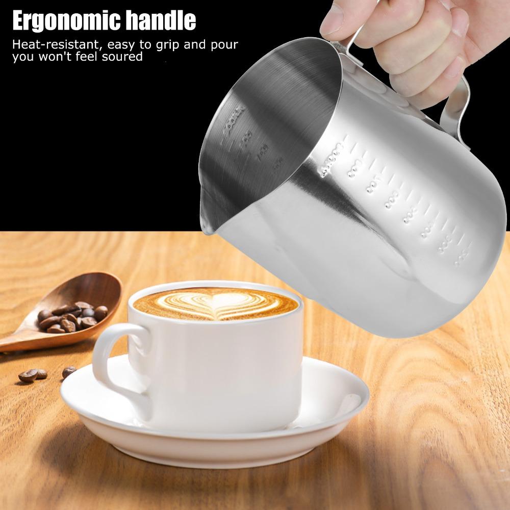 Stainless Steel Coffee Latte Cup 1000ml Frothing Cup Milk Frothing Pitcher Coffee Latte Craft