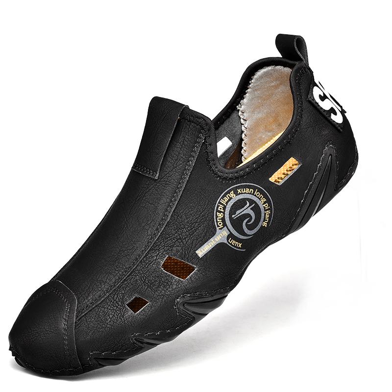 Новые летние мужские повседневные туфли из мягкой кожи, роскошные модные мягкие лоферы, мокасины, дышащая нескользящая обувь для вождения, большой размер