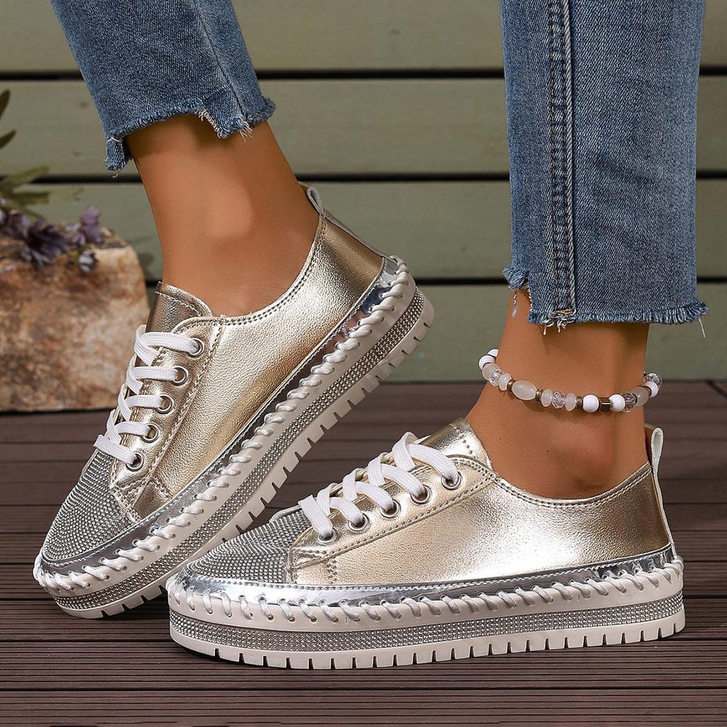 Foreign Trade Large Size Casual Single Shoes Women's 2025 Autumn New Flat Bottom Round Head Lace-up Color Matching Fashion Single Shoes Women