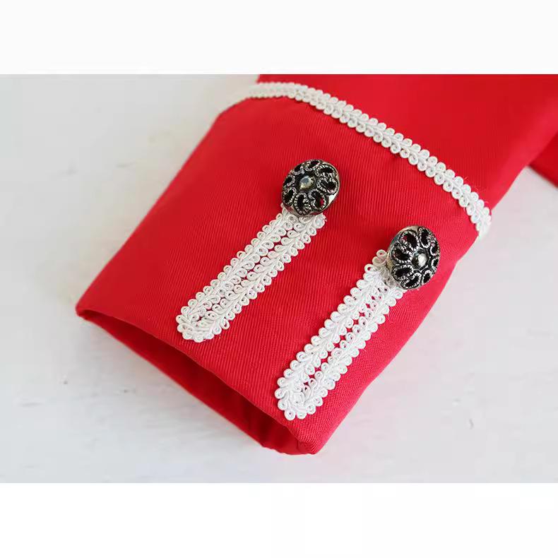 2024 European & American Men's Solid Color Steampunk Overcoat with Stand-Up Collar