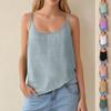 Женский топ-комбинезон без рукавов с основой из хлопка и льна