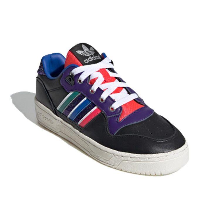adidas Оригинальные Rivalry Low Нескользящие Легкие Низкие Кроссовки для Скейтбординга Женские Кроссовки Черные Фиолетовые Красные FW9618
