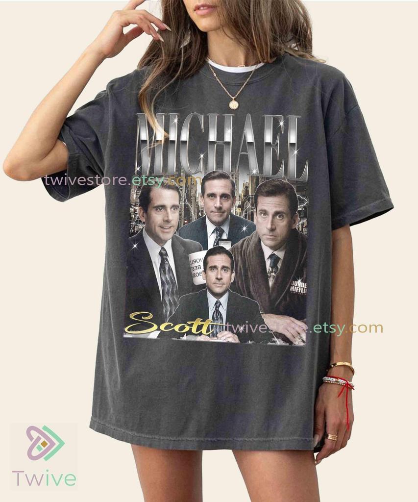 Vintage Michael Scott Collage Shirt, The Office TV Show Tee