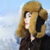 Northeast Cold Protection Versatile Lei Feng Hat for Women In Winter Plush Ear Protection Hat Plus Velvet Thickened Warm Ski Furry Hat