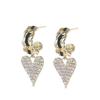 2024 Minority Design Sense of High-grade Sweet Love Earrings 2023 Girls Sweet Student Earrings Trendy Temperament Fashion Daily Versatile Earrings