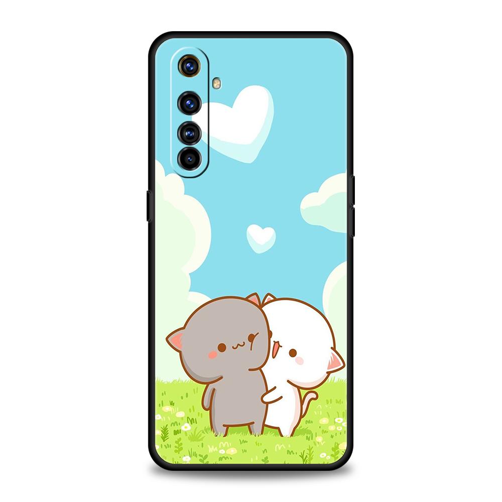 Чехол для телефона Кот Персик и Гома для Realme 8 9 Pro Plus 8i 9i 6 7 GT2 C21 C25 C3 C11 11 Pro 5G Plus Ударопрочный Силиконовый Чехол Сумки