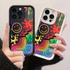 Чехол JT270 с забавными улыбающимися лицами в стиле граффити для iPhone 17 16 15 14 Pro Max, Samsung S26 S25 Ultra A17 A16 A07 A56 A36 A06, Xiaomi 15T, Redmi 15c, Note 14.