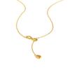 Prjewel K Chain Choker For Women Stainless Steel Infinite Love Eternal Water Drop Pendant Y-Shaped Necklace Mother's Day Gift