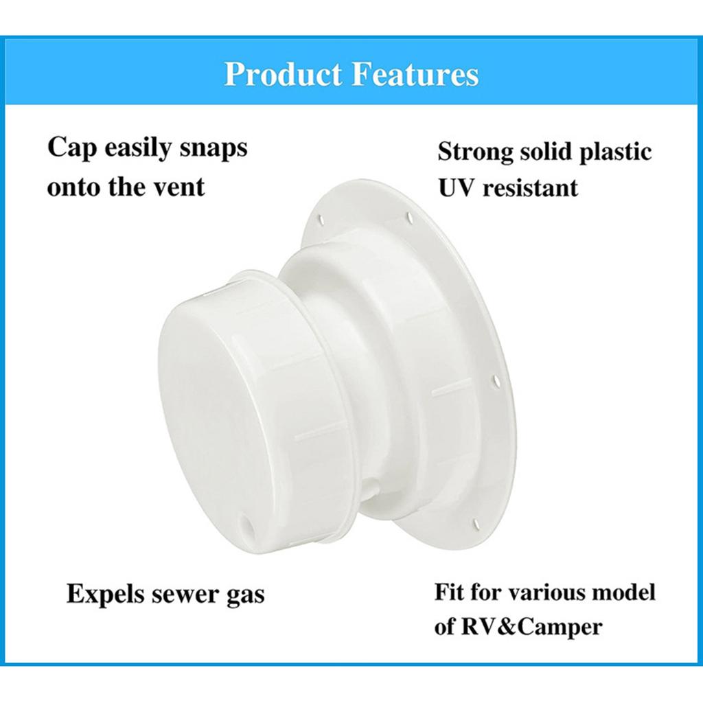 ABS Roof Vent Cover for Motorhomes Dusts Proof Ventilation Solution Universal Sewer Vent Caps with Easy Installation