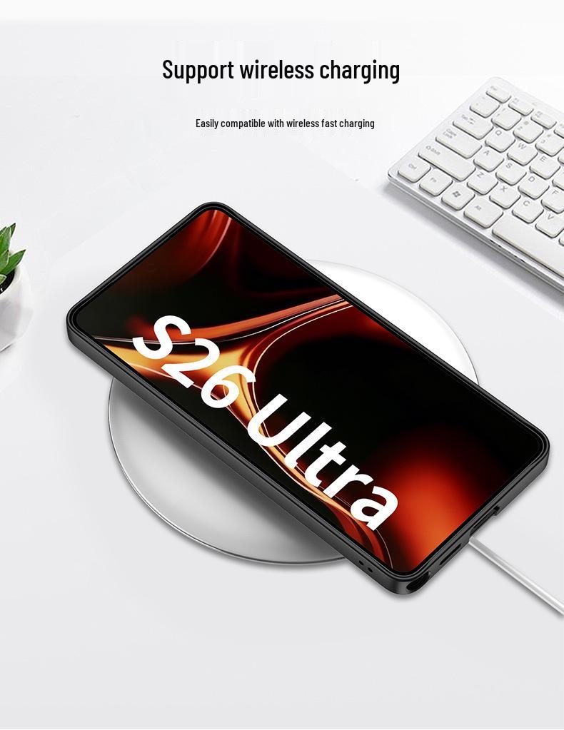 Тонкий чехол-подставка Samsung S26 - Защитная крышка однотонного цвета